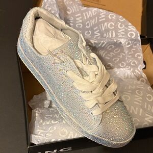 INC International Concepts Women's Glittering Silver Sneakers never worn